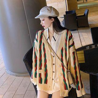 Paneled Cardigan / Long-sleeve Shirt / Set