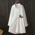 Penguin Embroidered Shirt White - One Size