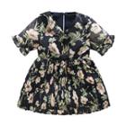 Family Floral Print Long-sleeve Dress