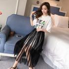 Set: T-shirt Dress + Pleated Skirt