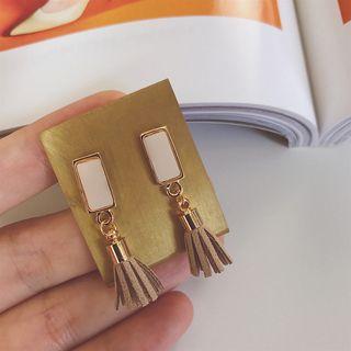 Rectangle Tasseled Earrings