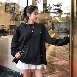 Mock Two-piece Cut Out Sweatshirt