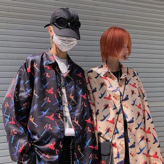 Couple Matching Gun Print Shirt