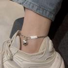 925 Sterling Silver Heart Anklet Jl0015 - Silver - One Size