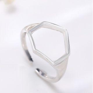 925 Sterling Silver Hexagon Ring Sterling Silver Ring - Silver - One Size