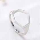 925 Sterling Silver Hexagon Ring Sterling Silver Ring - Silver - One Size