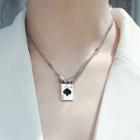 Stainless Steel Poker Card Pendant Necklace As Shown In Figure - One Size