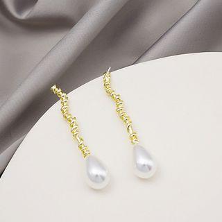 Faux Pearl Drop Earring 1 Pair - E1569-1 - Gold - One Size