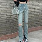 Distressed Slit Bootcut Jeans (various Designs)