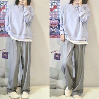 Lettering Sweatpants / Wide-leg Dress Pants