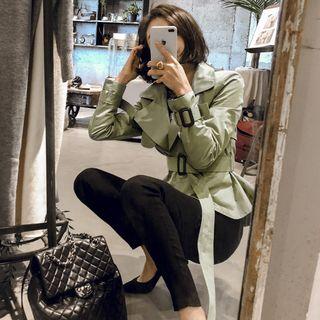 Double Breasted Short Trench Coat