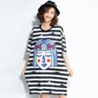 Print Stripe Short-sleeve T-shirt Dress