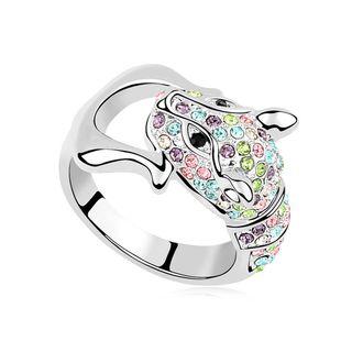 Alloy Austrian Crystal Leopard Ring