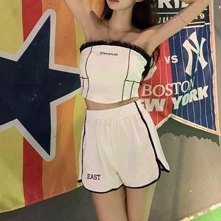 Strapless Lettering Top / Shorts