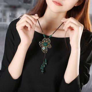 Beaded Flower Necklace As Shown In Figure - One Size
