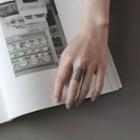 925 Sterling Silver Perforated Open Ring Silver - Number 14