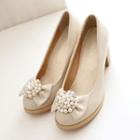 Faux Pearl Bow Accent High Heel Pumps