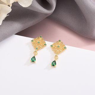 925 Sterling Silver Dangle Earring Es861 - One Size