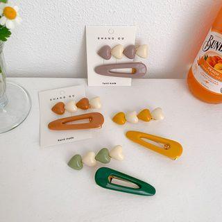 Set: Plain / Heart Acrylic Hair Clip