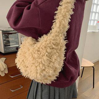 Snap-button Faux-fur Tote Bag