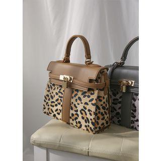 Leopard-panel Tote Bag
