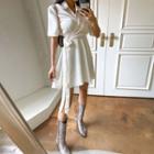 Collared Flared Wrap Dress
