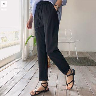Set Of 2: Drawstring-waist Tapered Pants