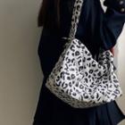 Leopard Print Nylon Crossbody Bag White - One Size