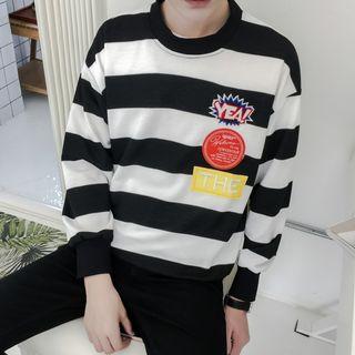 Applique Striped Sweatshirt