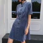 Corduroy Short-sleeve Qipao