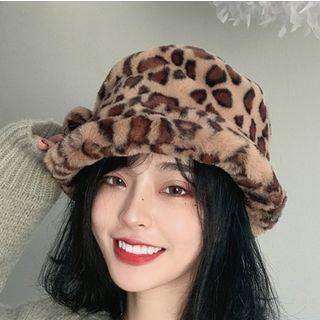 Furry Bucket Hat With Bobble