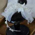 Wedding Flower Mesh Headband White - One Size