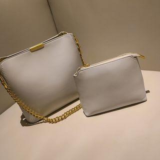 Set: Chain Bucket Bag + Pouch
