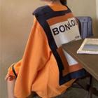 Lettering Long-sleeve T-shirt / Printed Cape