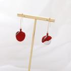 Non-matching Cat Eye Stone Fruit Dangle Earring 1 Pair - As Shown In Figure - One Size