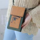 Eye Colour Block Faux Leather Shoulder Pouch