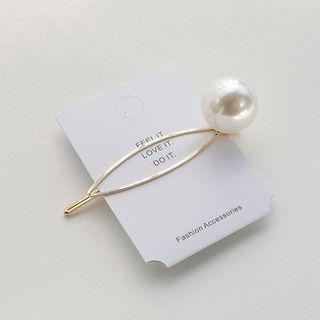 Faux Pearl Hair Pin 1 - Faux Pearl - Gold - One Size
