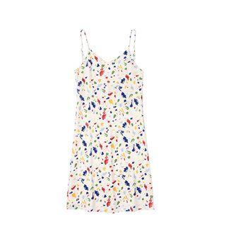 Spaghetti Strap Splatter Print Sheath Dress