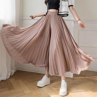 Accordion-pleat Midi A-line Skort