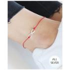 Silver Infinity-charm Thread Anklet