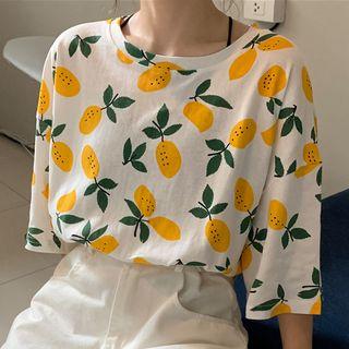 Lemon Elbow-sleeve T-shirt