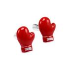 Creative Fashion Red Boxing Gloves Cufflinks Silver - One Size