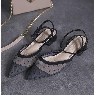 Low-heel Dotted Sandals
