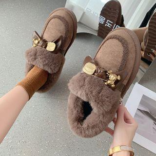 Fluffy Trim Embellished Snow Boots