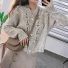 Plant Embroidery Cardigan
