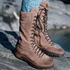 Lace-up Velvet Mid-calf Boots