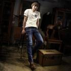 Short-sleeve Logo-patch Printed T-shirt