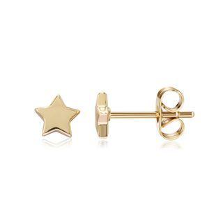 Simple Fashion Plated Gold Star Stud Earrings Golden - One Size