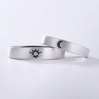 925 Sterling Silver Moon / Sun Ring