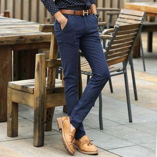 Dotted Panel Slim Fit Pants